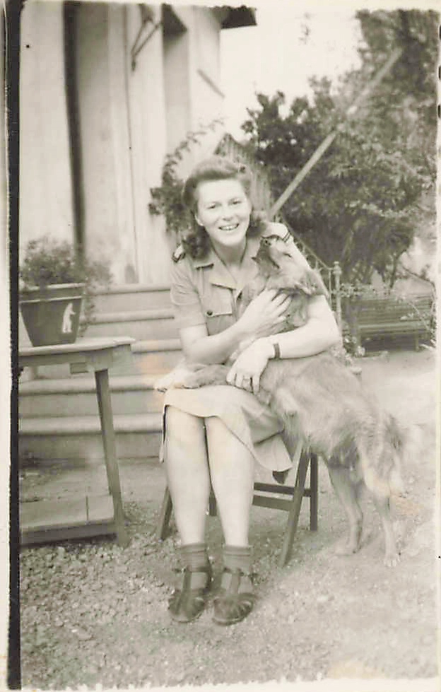 Margaret in khaki dress, Mediterranean posting, c. 1943–44