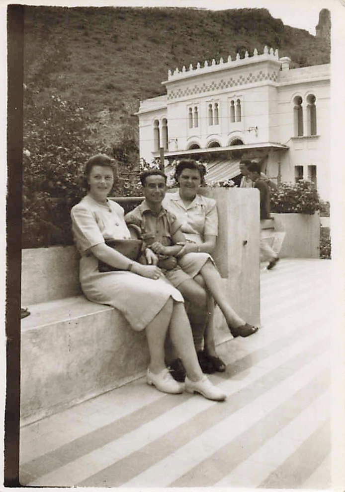 Margaret with colleagues, Mediterranean, c. 1943–44