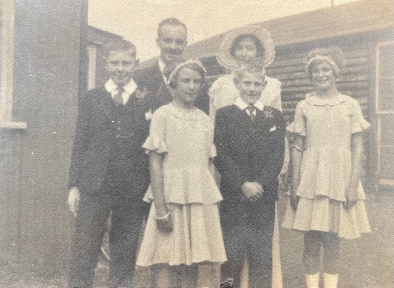 The Stevens family, c.1930s. Walter at left, John Henry at centre