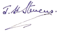 John Henry Stevens — signature from his flying log book